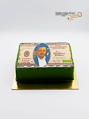 Dolar Temalı Kare Resimli Pasta