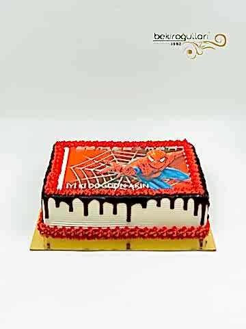 Spiderman Kare Resimli Pasta