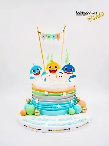 Baby Shark Konsept Diş Buğdayı Pastası
