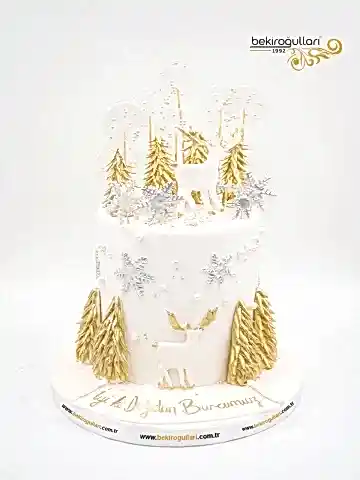Geyik Ve Gold Detay Butik Pasta